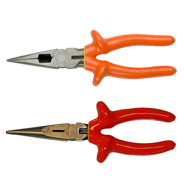 6 Inch Long Needle Nose Pliers Set 2 PCs – Heavy Duty Carbon Steel,  Insulated, Non-Serrated, Long Nose Pliers with PVC Coating & Rust Proof  Finish for